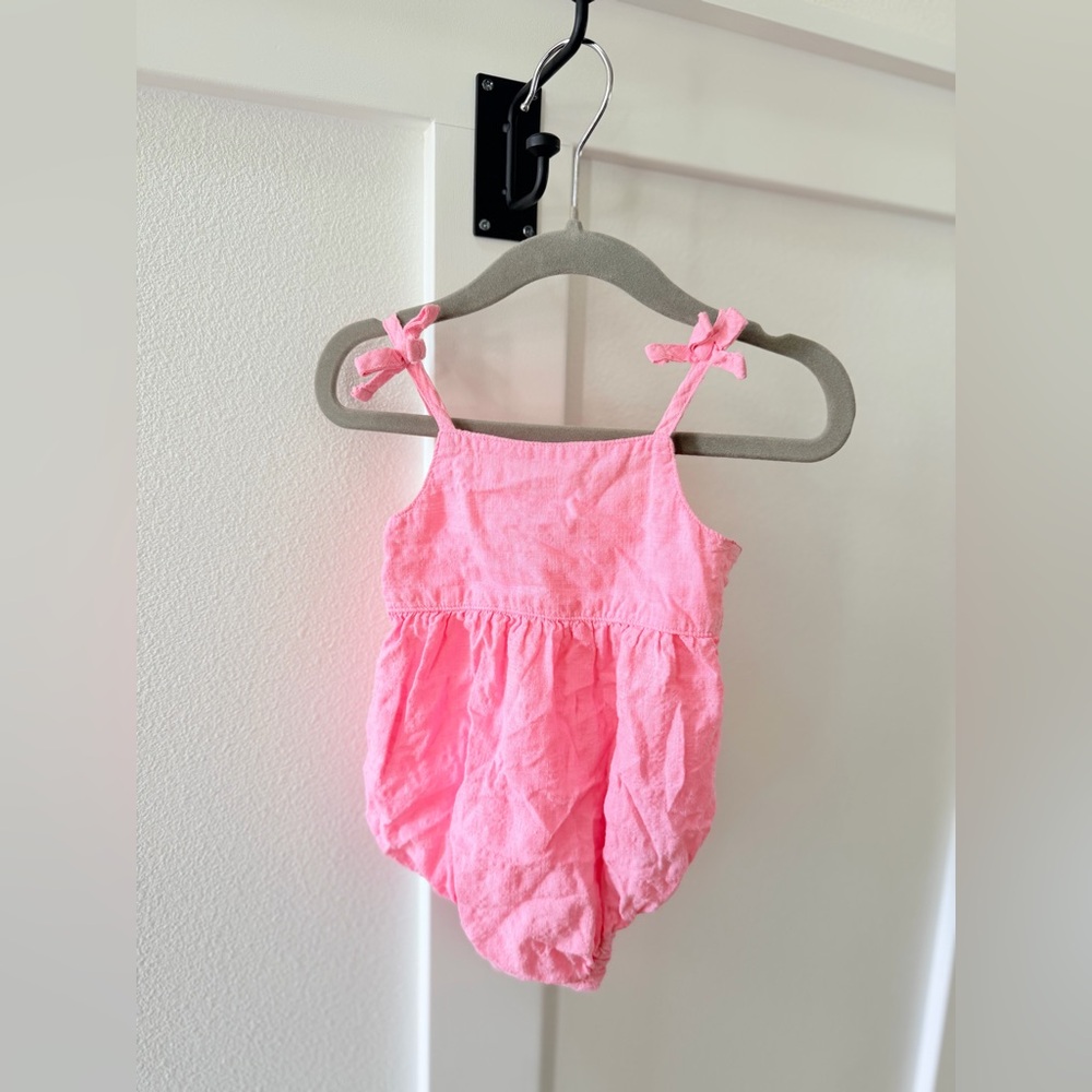 Old Navy “Anemone Pink” Sleeveless Tie-Knot One-Piece Romper for Baby
